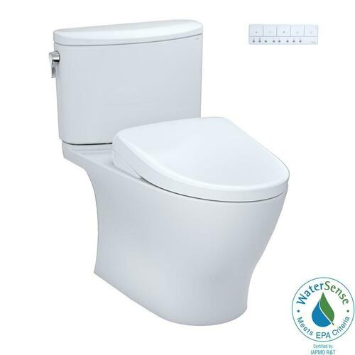 Toto MW4424736CEFG#01 1.28 gpf Elongated Two-Piece Toilet with Washlet Seat - Cotton White