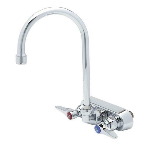 T&S Brass B-1146-CFA-VF05 Chrome Plated Two Handle Wall Mount Faucet
