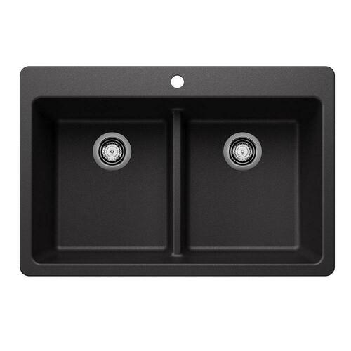 Blanco 443203 LIVEN Equal Double Bowl Dual Mount Kitchen Sink - Anthracite