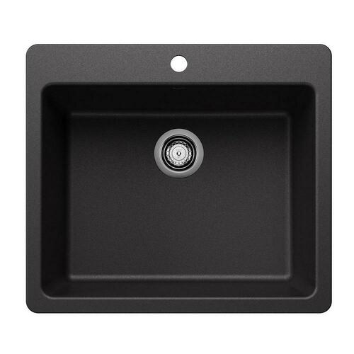 Blanco 443219 25 in. Dual Mount Silgranit Single Bowl Kitchen in Anthracite
