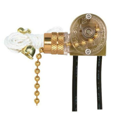 Satco 90/704 Brass Pull Chain Canopy Switch