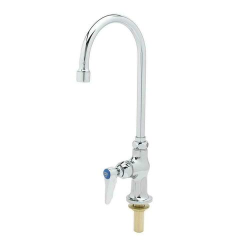 T&S Brass B-0305 Deck Mount Single Pantry Faucet, Swivel Gooseneck with Stream Regulator