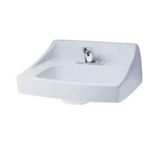 Toto LT307R#01 20-7/8 in. Wall Mount Bathroom Sink with Back Splash in Cotton