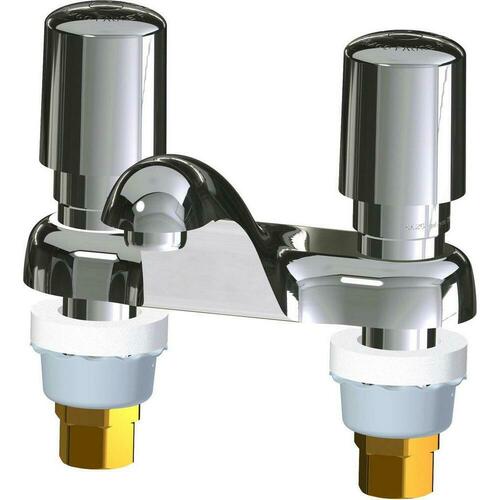 Chicago Faucets 802-765ABCP Polished Chrome Two Handle Metering Bathroom Sink Faucet