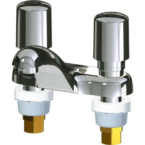 Chicago Faucets 802-V765ABCP Polished Chrome Two Handle Metering Bathroom Sink Faucet