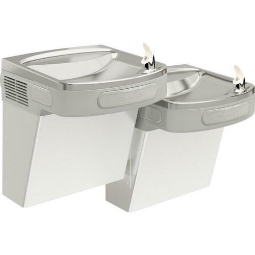 Elkay EZSTL8SC 8 GPH ADA Bi-Level Wall-Mounted Stainless Steel Water Cooler with Pushbars