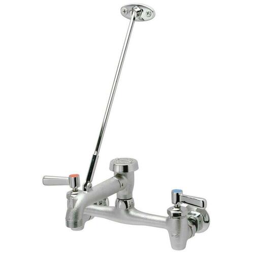 Zurn Z843M1-RC Two Lever Handle Wall Mount Service Faucet in Rough Chrome