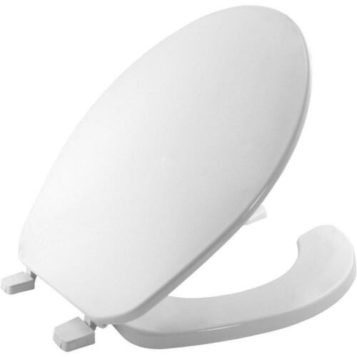 Bemis 75 000 White Plastic Round Open Front Toilet Seat with Cover