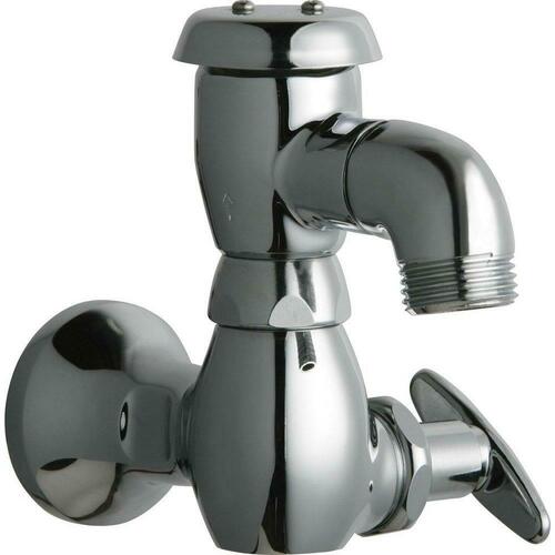 Chicago Faucets 952-12CP Polished Chrome Single Cross Handle Wall Mount Faucet