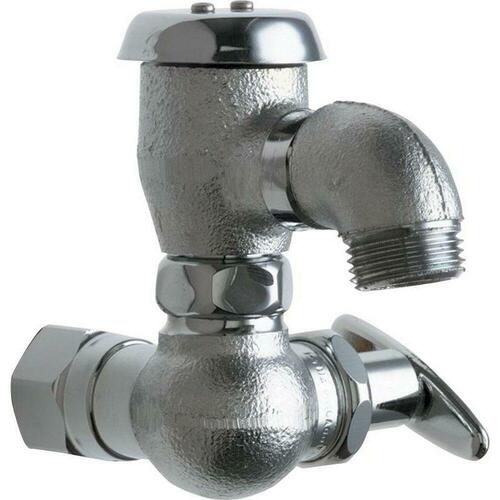 Chicago Faucets 998-RCF Single Cross Handle Wall-Mount Service Faucet, Rough Chrome