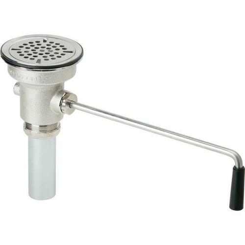 Elkay LK24RT 3-1/2 in. Rot Drain with Lever Handle Nickel Plated