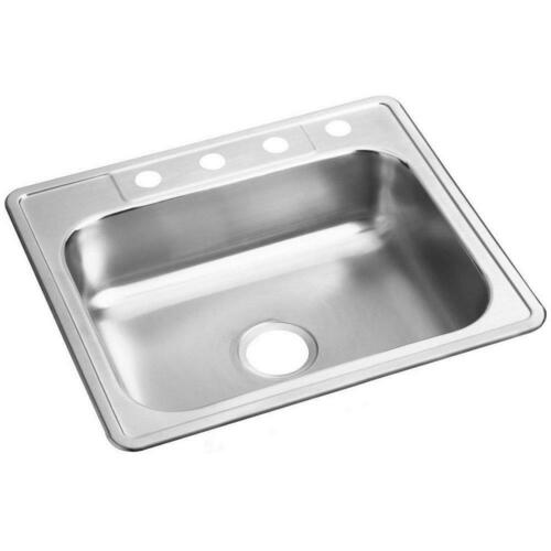 Elkay D125214 25 in. Drop-in Stainless Steel Single Bowl Kitchen Sink in Satin