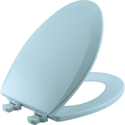 Bemis 1500EC 464 Dresden Blue Elongated Closed Front Toilet Seat with Cover