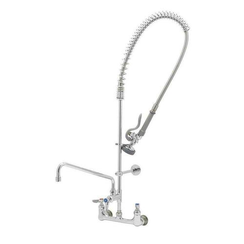 T&S Brass B-0133-ADF14-B Spring Action Pre-Rinse Wall Mount Faucet with 14
