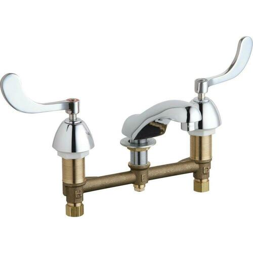 Chicago Faucets 404-317ABCP Widespread Two-Handle Bathroom Sink Faucet - Polished Chrome
