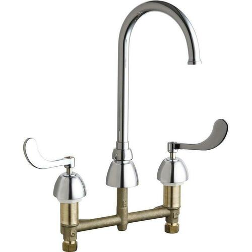 Chicago Faucets 786-GN2FCXKABCP Widespread Two-Handle Bathroom Sink Faucet - Polished Chrome