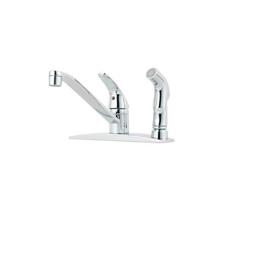 Pfister G134-3444 Polished Chrome Single Handle Kitchen Faucet with Side Spray