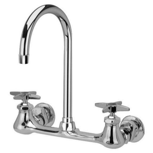 Zurn Z842B2-XL Polished Chrome Two Handle Cross Wall Mount Service Faucet