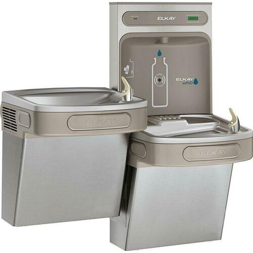 Elkay LZSTL8WSSK Wall-Mounted Bi-Level Drinking Fountain Hands-Free Bottle Filler with Filter
