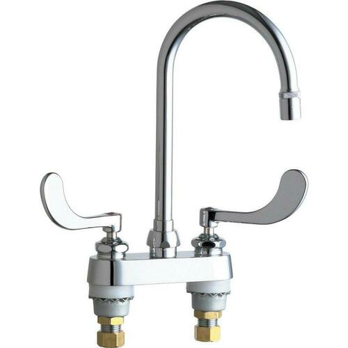 Chicago Faucets 895-317GN2AE36ABCP 1.5 GPM 2-Hole Deck Mount Centerset Hot/Cold Sink Faucet, Polished Chrome