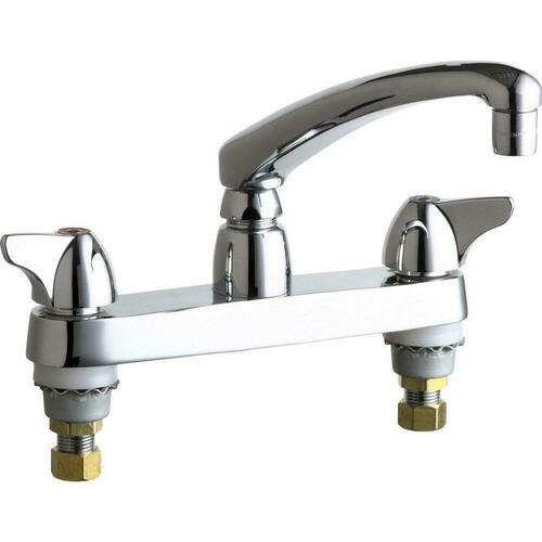 Chicago Faucets 1100-E35ABCP Polished Chrome Two Handle Lever Deck Mount Service Faucet