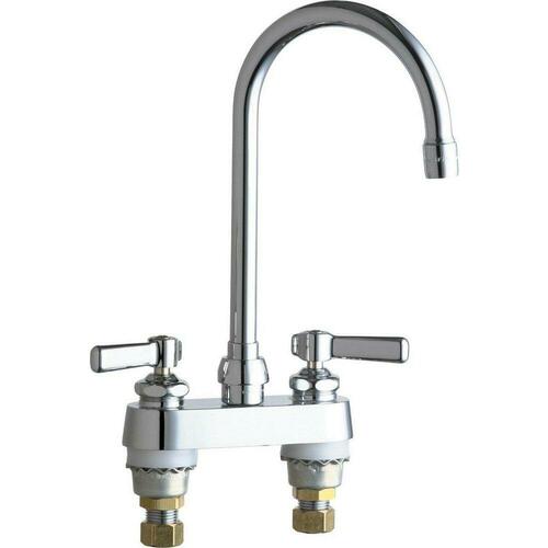 Chicago Faucets 895-GN2AE35ABCP Polished Chrome Two Lever Deck Mount Service Faucet