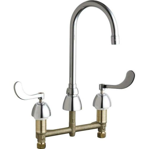 Chicago Faucets 786-E35XKABCP Polished Chrome Two Handle Kitchen Faucet