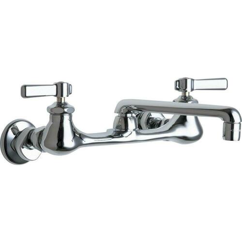 Chicago Faucets 540-LDE35ABCP Polished Chrome Two Lever Wall Mount Service Faucet