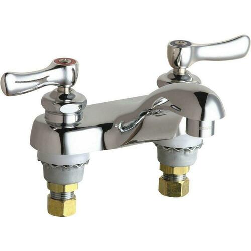 Chicago Faucets 802-VE39VPABCP Polished Chrome Two Handle Centerset Bathroom Sink Faucet