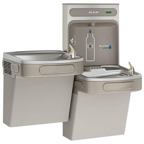 Elkay EZSTL8WSLK Bi-Level Wall-Mounted Drinking Fountain Hands-Free Bottle Filler, Light Grey