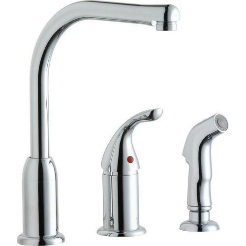 Elkay LK3001CR Polished Chrome Single Handle Kitchen Faucet with Side Spray