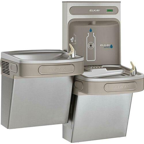 Elkay EZSTL8WSSK Bi-Level Wall-Mounted Drinking Fountain Hands-Free Bottle Filler, Stainless Steel
