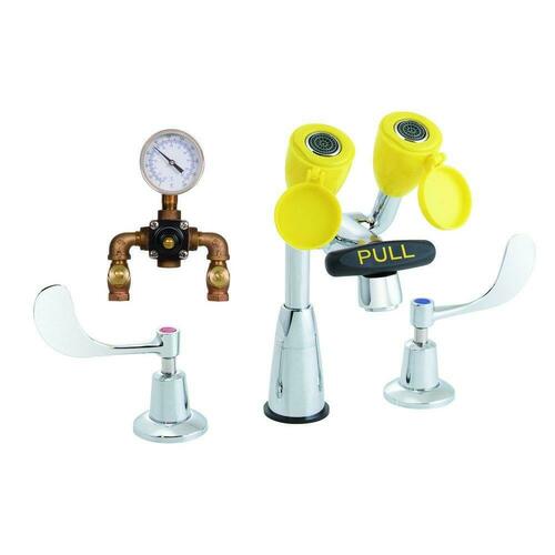 Speakman SEF-1800-CA-TW Counter-Mounted Eyewash Faucet with Thermostatic Valve, 2.8 GPM