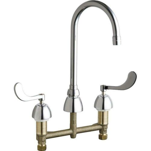 Chicago Faucets 786-E2805-5ABCP Widespread Bathroom Sink Faucet, Polished Chrome, Two Handles