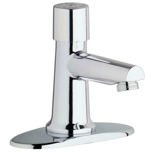 Chicago Faucets 3500-4E2805ABCP Single Handle Centerset Metering Bathroom Faucet - Polished Chrome