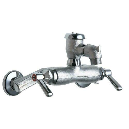 Chicago Faucets 305-VBRRCF Two Lever Wall Mount Service Faucet - Rough Chrome