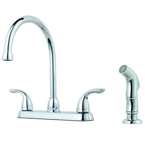 Pfister G136-5000 Polished Chrome Two Handle Kitchen Faucet with Side Spray