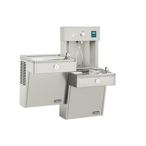 Elkay VRCTL8WSK Bi-Level Wall-Mounted Drinking Fountain Bottle Filler with Cooler, Stainless Steel