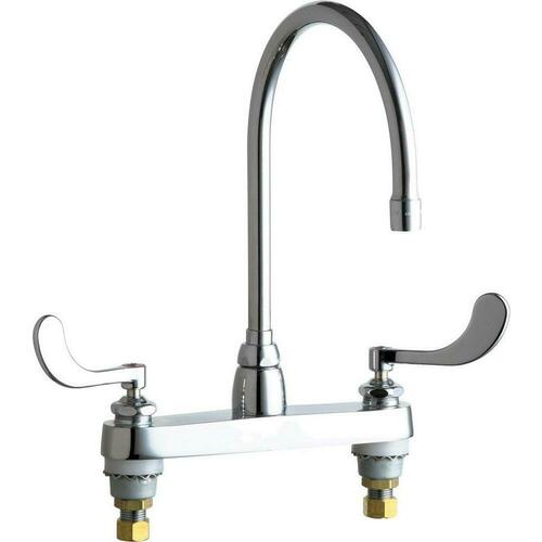 Chicago Faucets 1100-GN8AE35-317AB Polished Chrome Two Handle Deck Mount Service Faucet