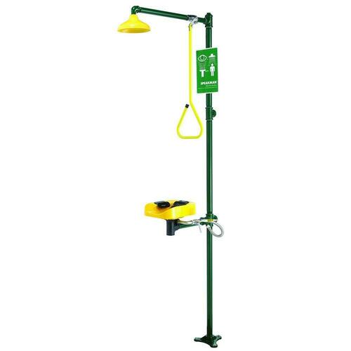 Speakman SE-1200 Floor-Mounted Shower Eye/Face Wash System, 4.9 GPM, 35.89 lbs