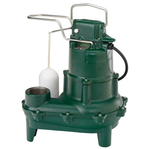 Zoeller 264-0001 4/10 HP 115V Cast Iron Sewage Pump with 9 ft Cord