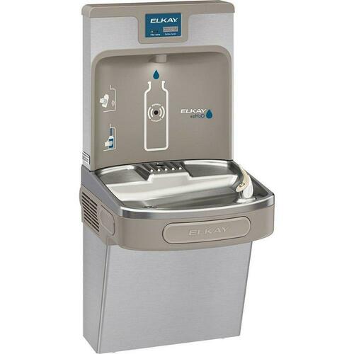 Elkay LZS8WSSP Wall-Mounted Drinking Fountain Hands-Free Bottle Filler, Stainless Steel