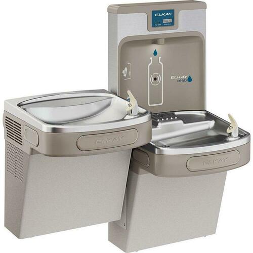 Elkay LZSTL8WSLP Wall-Mounted Bi-Level Bottle Filling Station, Light Gray Granite Steel
