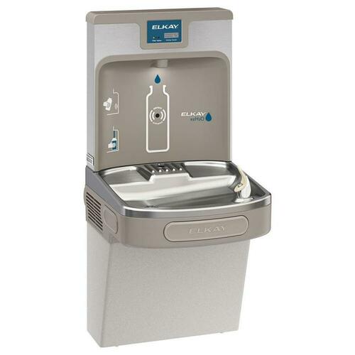Elkay LZS8WSLP Wall-Mounted Drinking Fountain Hands-Free Bottle Filler, Light Gray