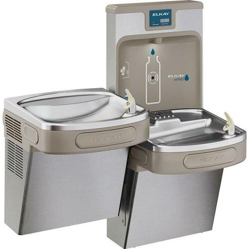 Elkay LZSTL8WSSP Wall-Mounted Stainless Steel Bottle Filling Station with Bi-Level Cooler