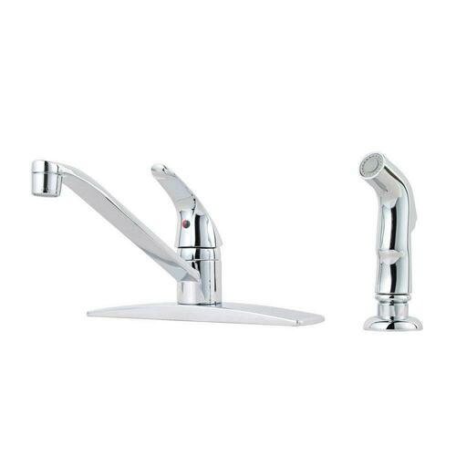 Pfister J134-444C Polished Chrome Single Handle Kitchen Faucet with Side Spray