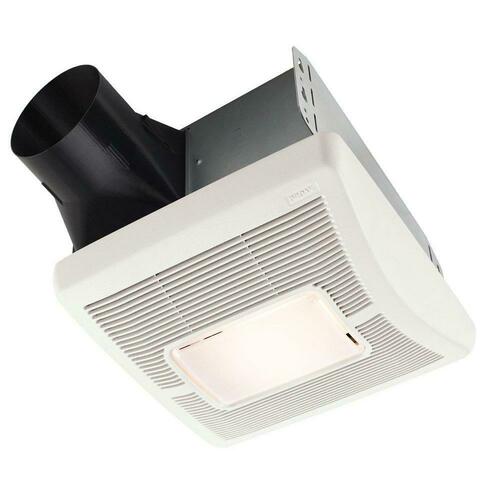 Broan NuTone A110L 110 CFM Bathroom Exhaust Fan with Light, Ceiling/Wall Mount, 1.3 Sones