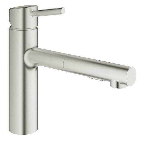 Grohe 31453DC1 SuperSteel Single Handle Pull-Out Kitchen Faucet