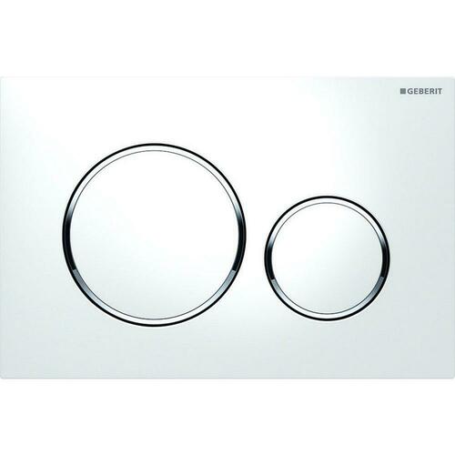 Geberit 115.882.KJ.1 Wall-Mount Dual Flush Actuator Plate, White Polished Chrome