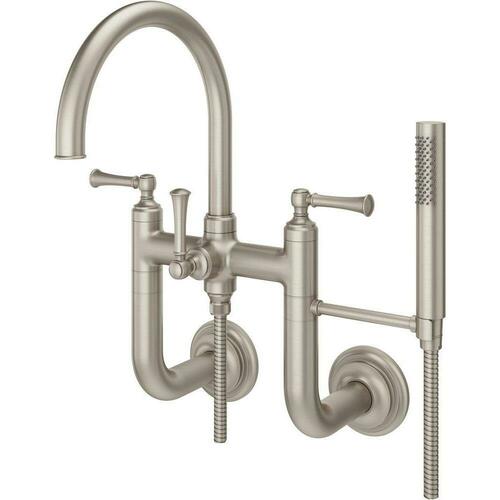 Pfister LG6-3TBK Brushed Nickel Two Handle Wall Mount Tub Filler with Handshower